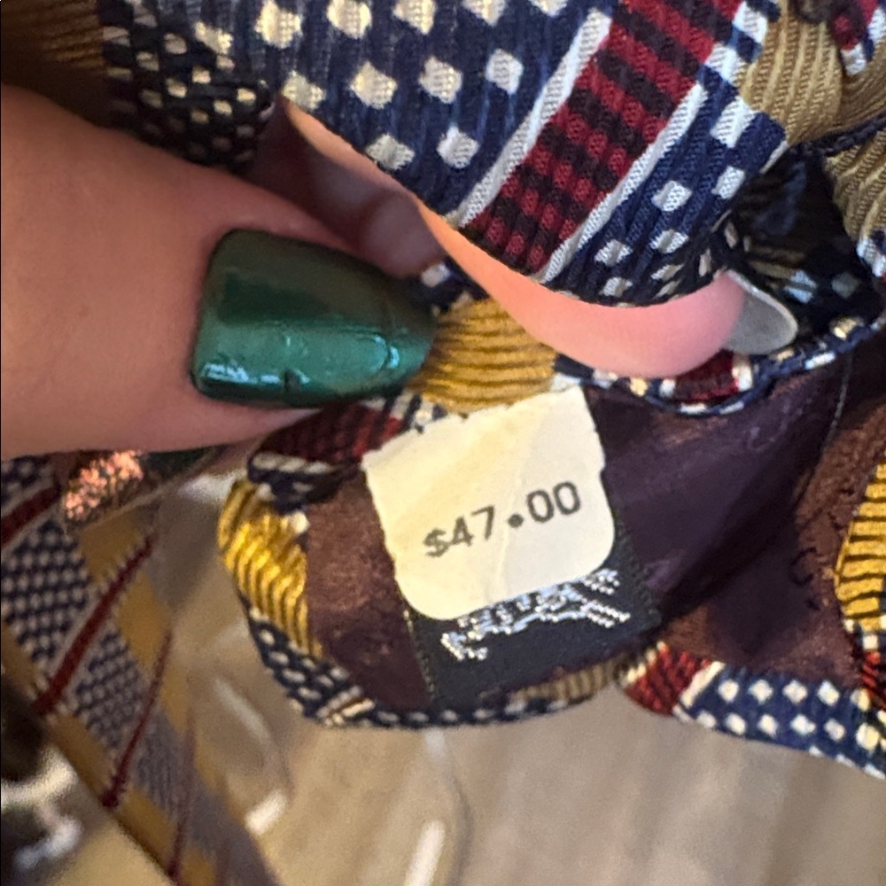 Burberrys of London Vintage Silk Hand Sewn Geometric Checkerboard Necktie Tie - Picture 6 of 12